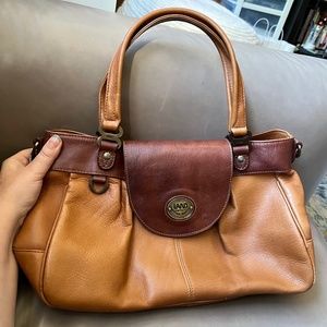 Land leather purse, tan, retro-70s